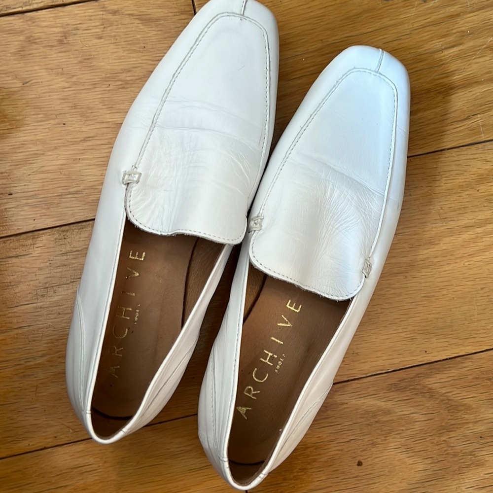 Archive white loafers